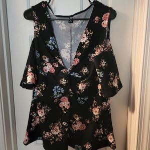 Shein Navy floral top